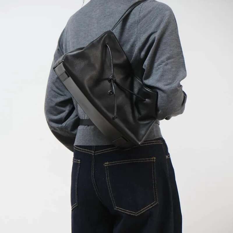 Genuine Leather Hand-Tool Tote 2025 New Soft Head Layer Cowhide Large Capacity Simple Women High-End Crossbody Shoulder Bag