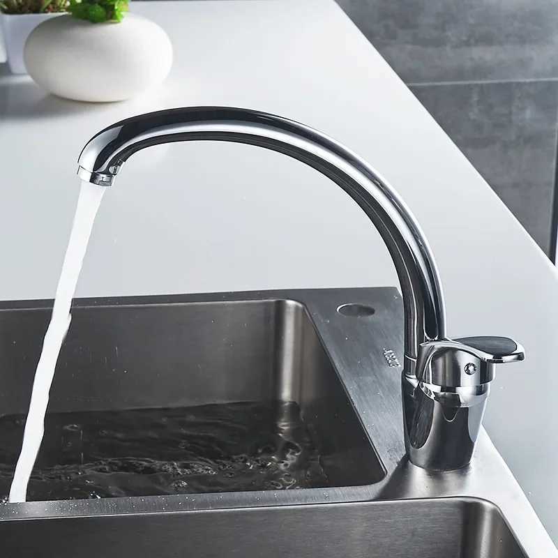 Stainless Steel Sink Faucet Hot and Cold Mixing Tap Kitchen Faucets Household Single Handle Rotation WashBasin Tap Deck Mounted Y251104