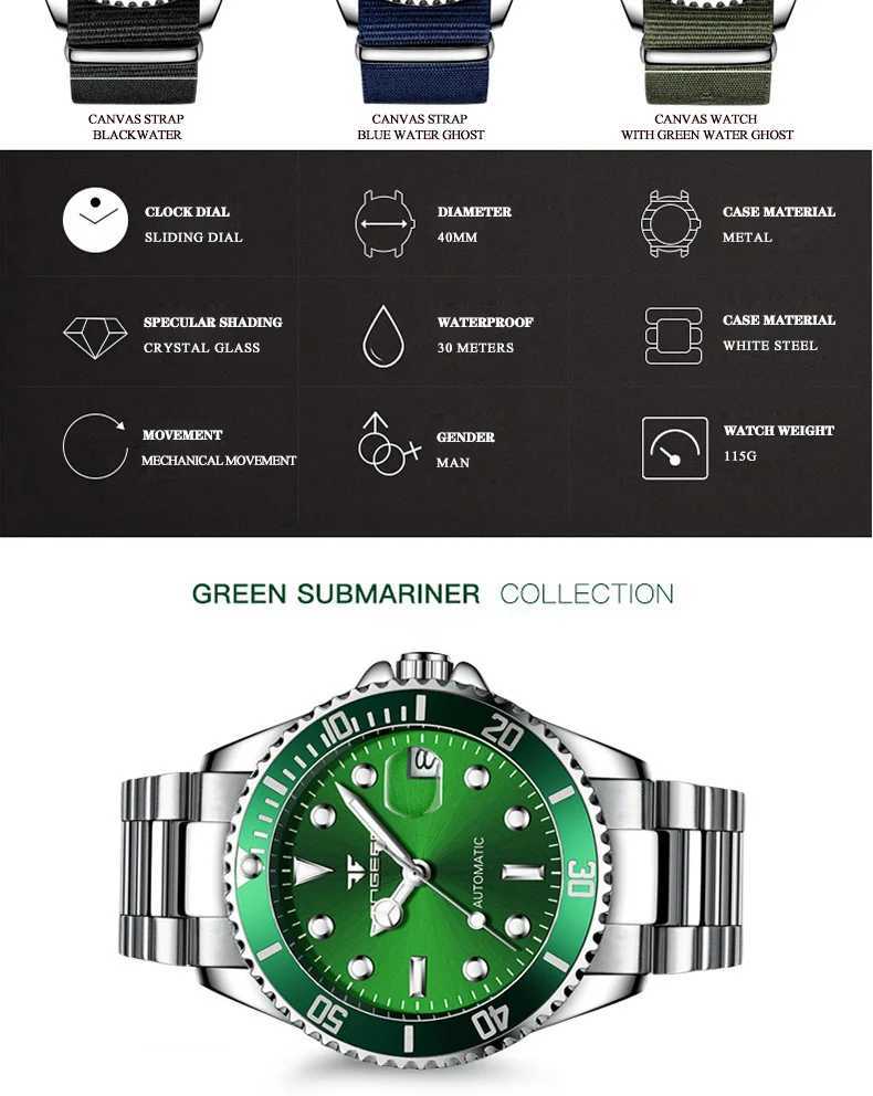 2024 FNGEEN 9001 Luxury Brand Men Watch Steel Tourbillon Skeleton Mechanical Watches Luminous Automatic Date Diamond WristwatchT251104 - view 4