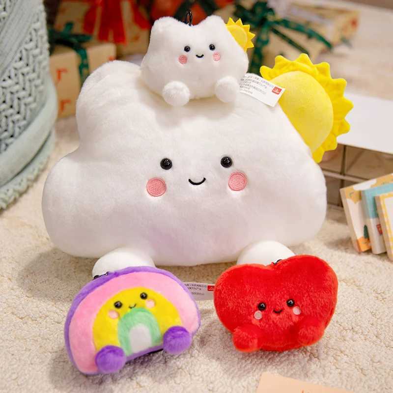 Cute Sun Cloud Plushies Toy Pillow Kawaii Stuffed Fluffy Rainbow Cushion Keychain Home Bag Decor Small Pendant Kids Toy C251104