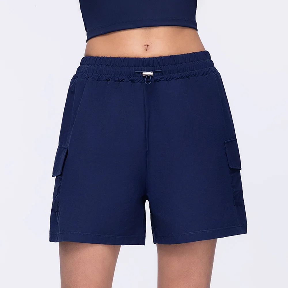 Yoga Shorts Pocket Women Fitness Shorts Running Cycling Shorts Breathable Sports Shorts High Waist Summer Workout Gym Shorts 250403