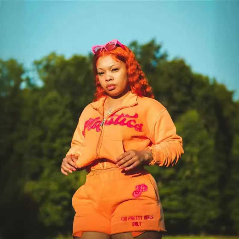 FC1281 Fashion Letter Embroidered Hoodie Shorts Set Y250403PCX7