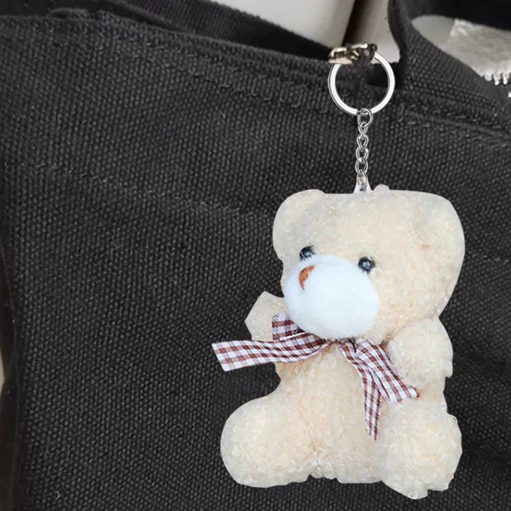 Plush Bear Dolls KeyChain Women Girls Bag Pendant Cute Car Keyring Cartoon Plush Bag Keychain Children Birthday Party Gifts C251104