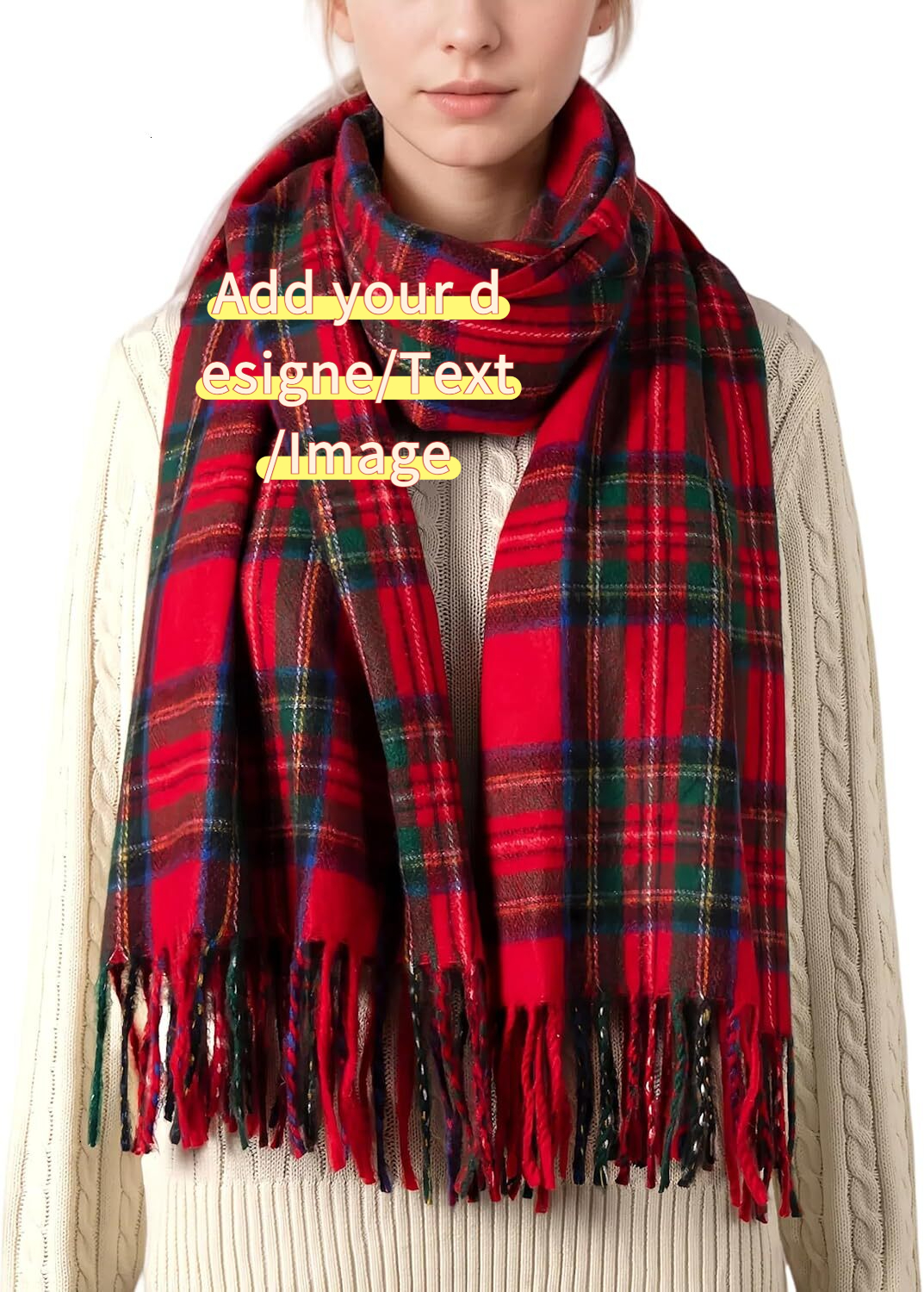 Custom Long Wide Scottish Tartan Plaid Shawl Wrap Soft Cashmere Feel Winter Scarf Outlander Inspired Christmas Gift