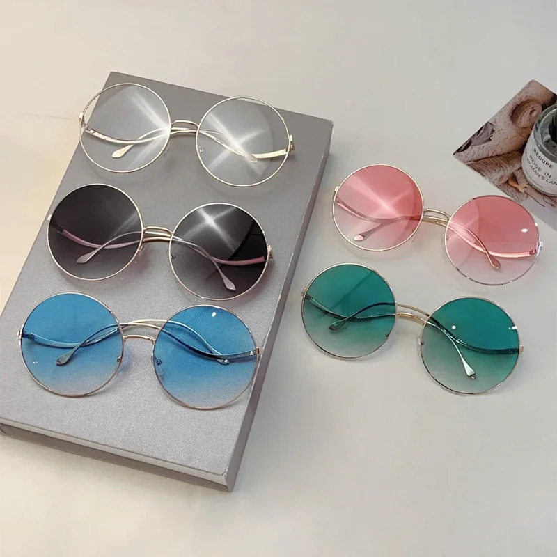 KAMMPT oversized circular sunglasses for women 2024 retro gradient shadow trend fashion n 250325