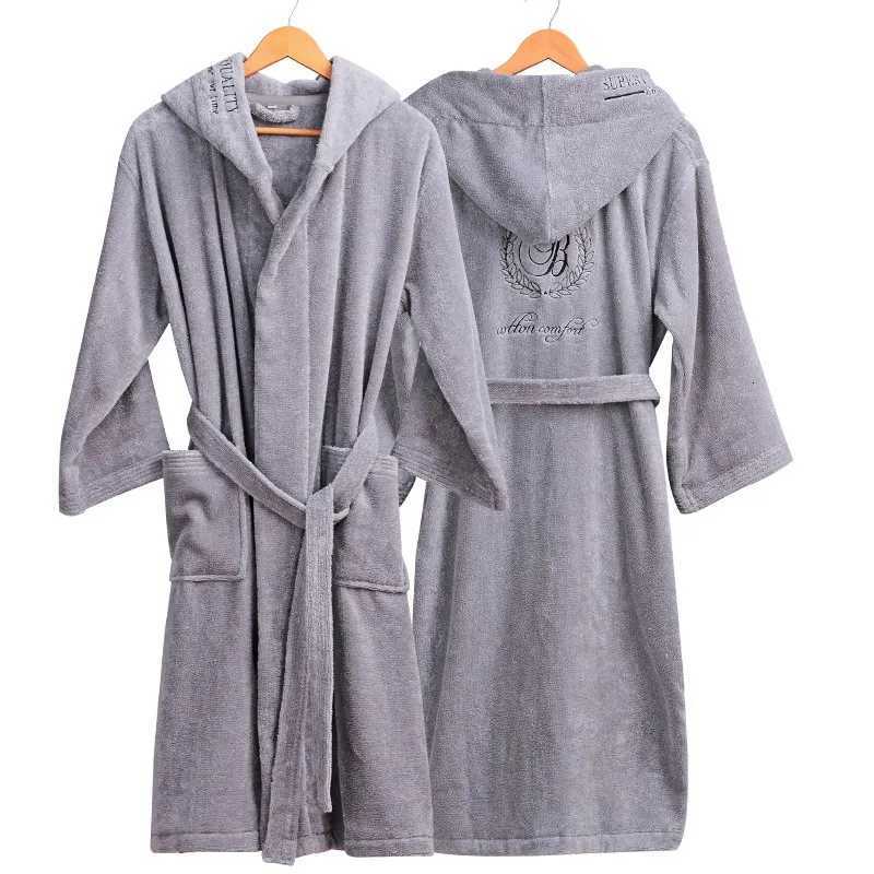 Bathrobe Women Warm Cotton Winter Black Bathrobe Towel fleece Kimono Bath Robe Bridesmaid Dressing Gown Wedding gift Christmas C251104