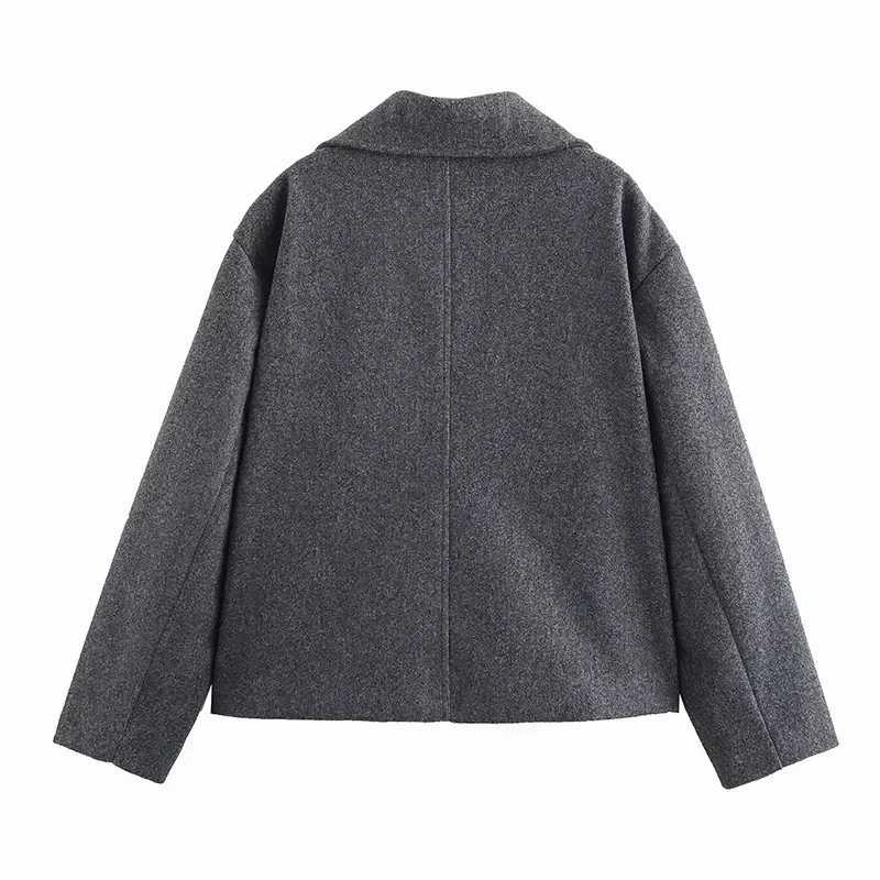 Autumn Loose Woolen Cardigan Winter Cropped Jacket for Women Short Coat Tweed Coat Warm Female Outwear Woman Outerwears J2511031