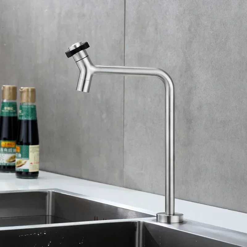 Single Cold Kitchen Faucets 304 Stainless Steel Washbasin Sink Faucet Single Hole Tap Toilet Bathro Table Basin Faucet Y251104