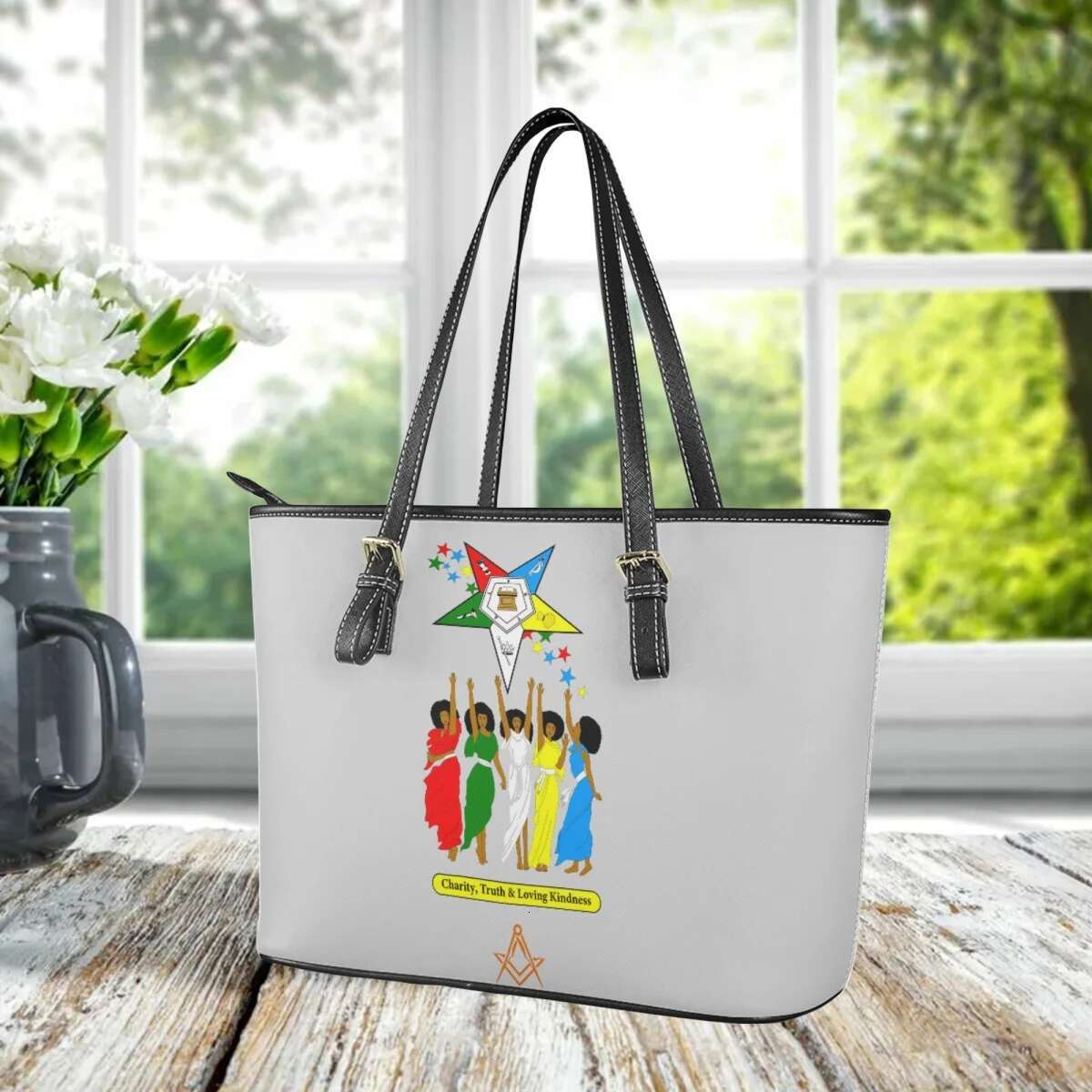 Fashion Commuter Daily Shopping OES Sistars Order Of Eastern Girls Designer Shoulder Bag Zipper Large Capacity Totes Gift