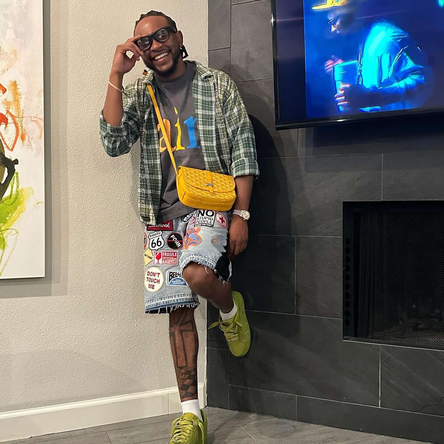 Y2k Jeans Cartoon Embroidery Pattern Retro Blue Patch Loose Low Rise Street Trend Denim Men Women Hip Hop Fiess Casual Short