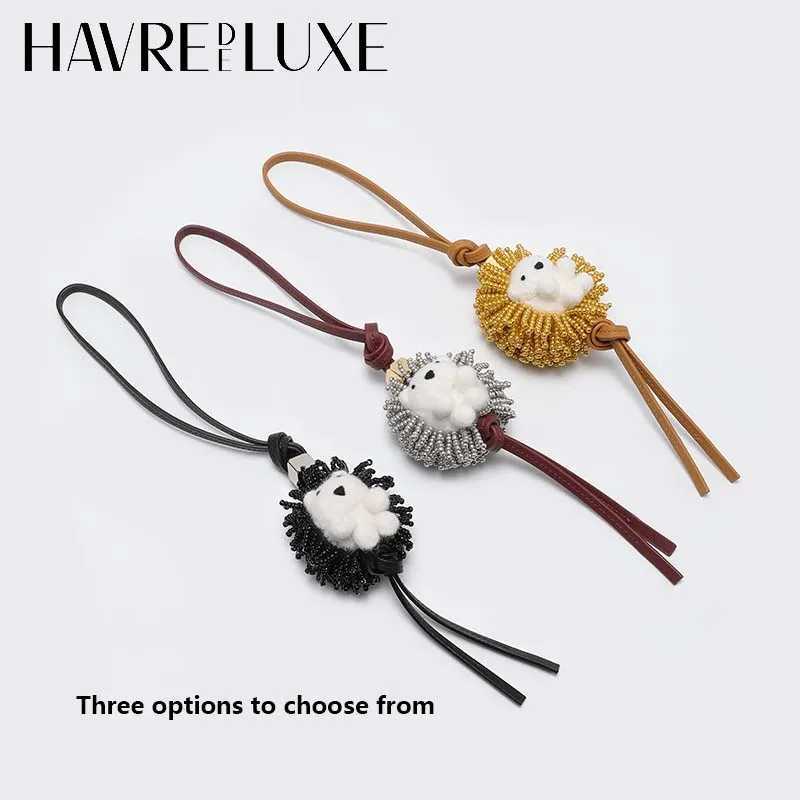Cute leather bag charm Hedgehog Charm Wool Felt Bag Pendant Key Chain Diy Bag Accessories C251104