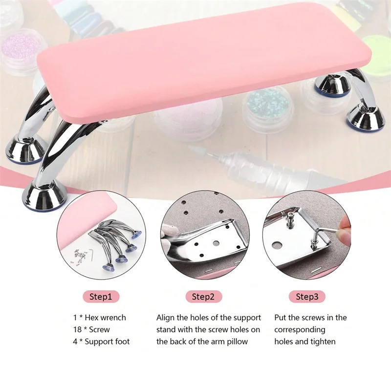 BQAN OEM Nail Art PU Leather Nail Gloves Armrest Nail Art Armrest Mat Hand Pillow with Stainless Steel Bracket 250328