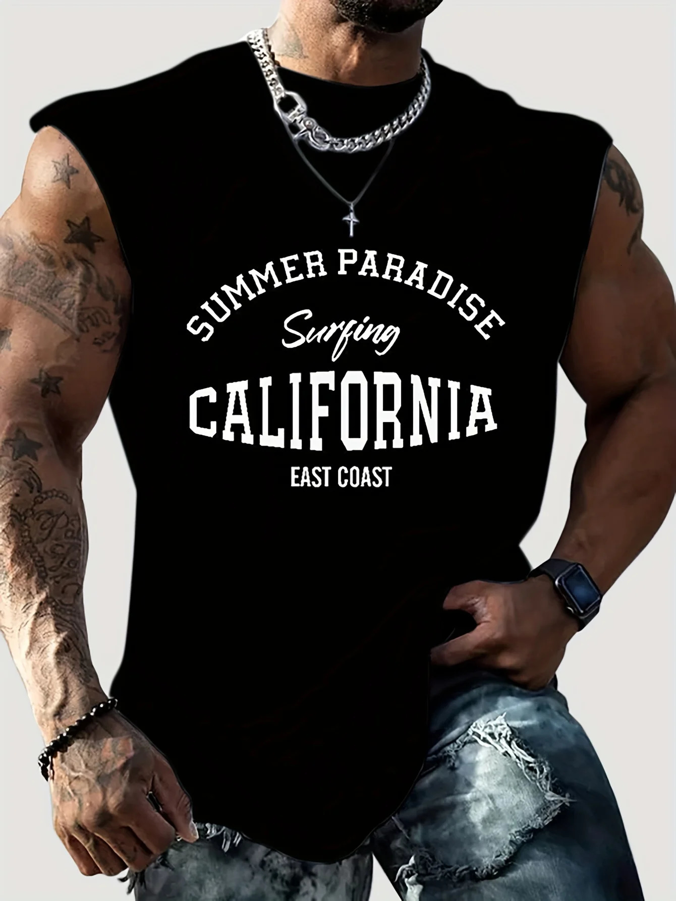 Summer Tank Top Men Gym Fitness Train Clothing Mesh Fabric Quick Dry Body Building Sleeveless Top Fashion Sport Basketball Vest 250402 - view 5