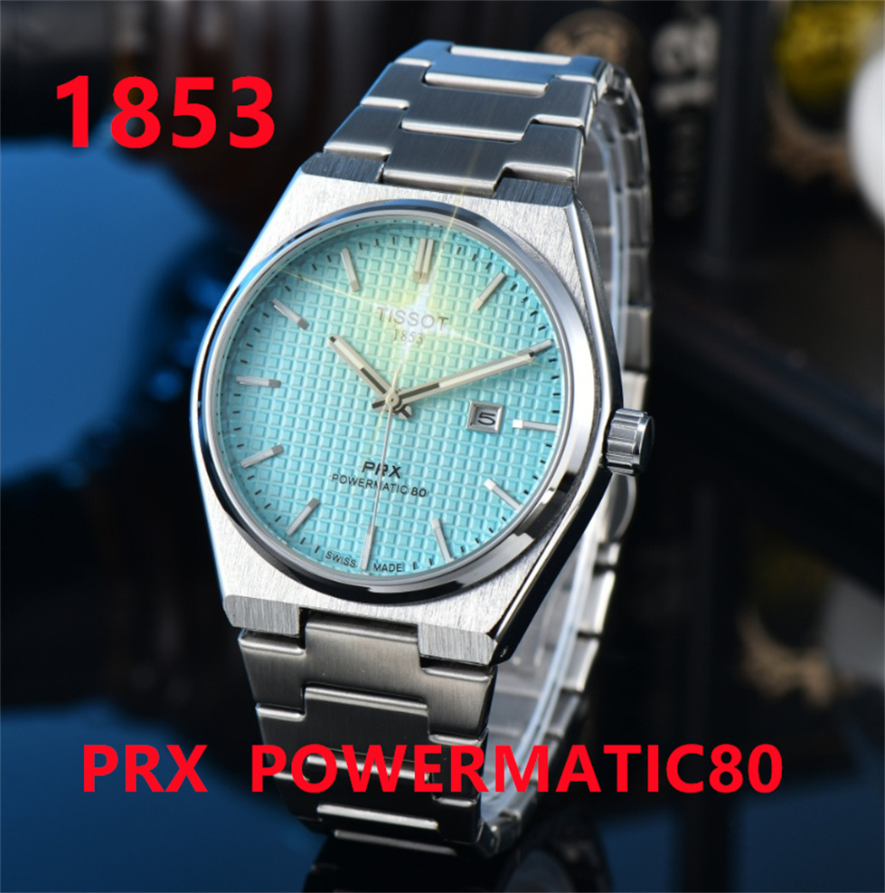 HOT watch Luxury fashion Quartz Movement Stainless Steel 1853Tissity PRX POWERMATIC80 Watch womens Mechanical Quartz Wristwatches #8080