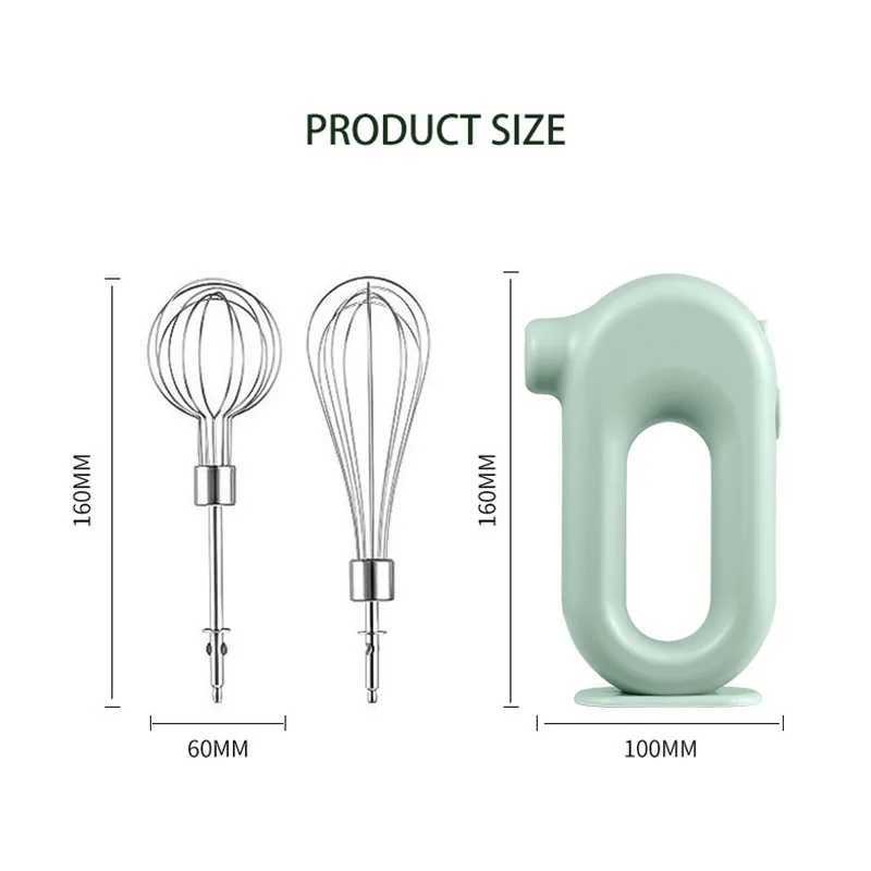 USB Electric Blender Wireless Portable Mixers with 2 Mixing Head Food Mixer Handheld Rechargeable Whisks Dough Stirrer Eggbeater J251114