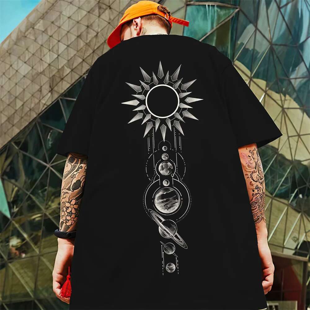 Compass Summer Casual Short Sleeve 3D Printed Pattern Top Fashion Oversized Men's Clothing Quick Dry T-shirt