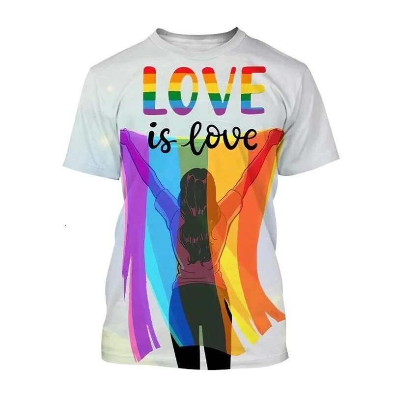 New LGBT Rainbow Flag 3D Print T-shirt Men Women Personality Fashion Gay Cool Round Neck Street Short Sleeve Tops Summer Tees
