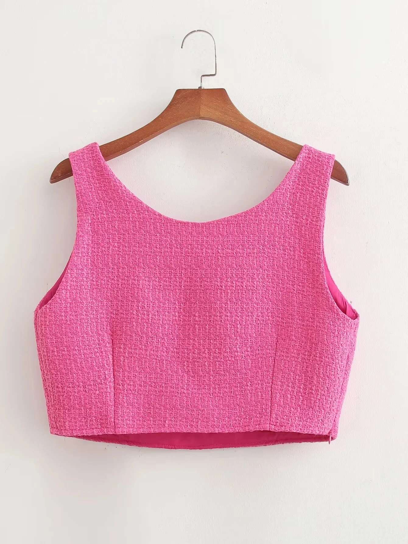 KAOPU ZA Women's Short Tweed Vest Women's High Waist Skirt Spring/Summer Set