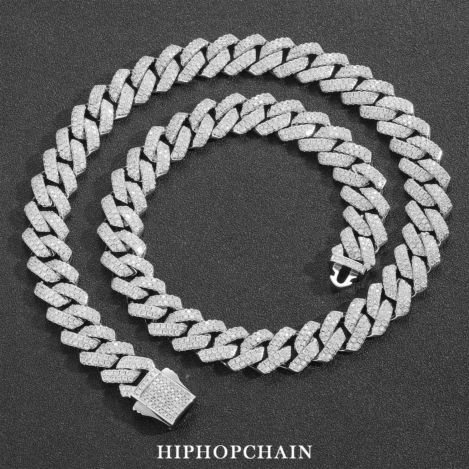 10mm Hip Hop Jewelry Sterg Sier Vvs Moissanite Iced Out Mini Cuban k Chain Bracelet Necklace