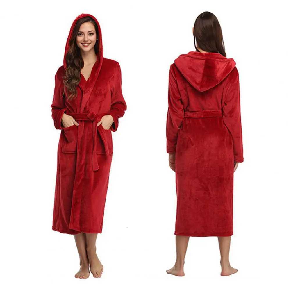 Solid Shower Kimono Robes Hooded For Women Long Sleeves Towel Bathrobe With Waist Girdle Female Cotton Sleepwear For Home Wear C251104
