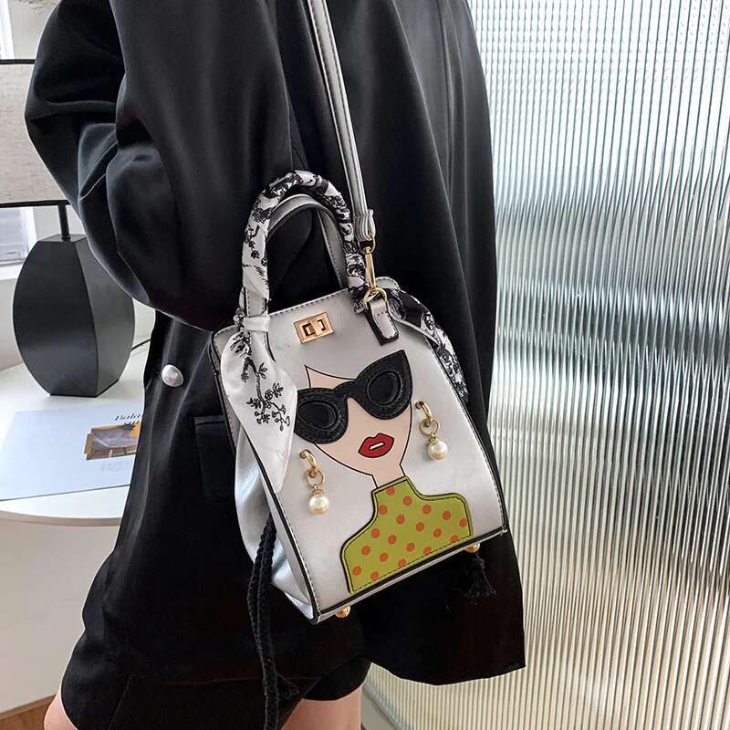2024 Brand Beauty Glasses Handbags For Women High Quality PU Shoulder Cute Scarf Purses And Crossbody Bag