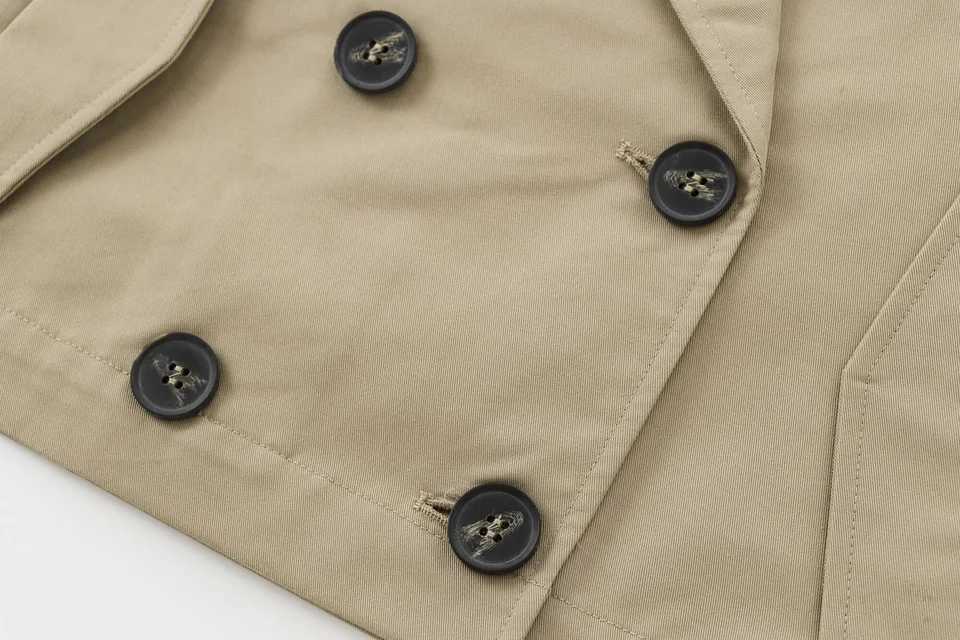 2025 autumn new womens suit collar windbreaker style long sleeve doublebreasted elegant jacket short coat J251103