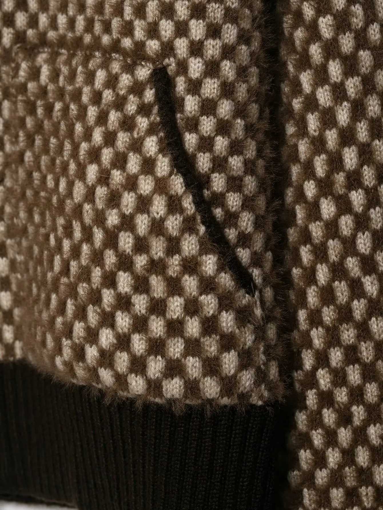 Autumn and winter loose and slim sweater jacket with artificial fur effect high collar zipper sweater jacket J251103