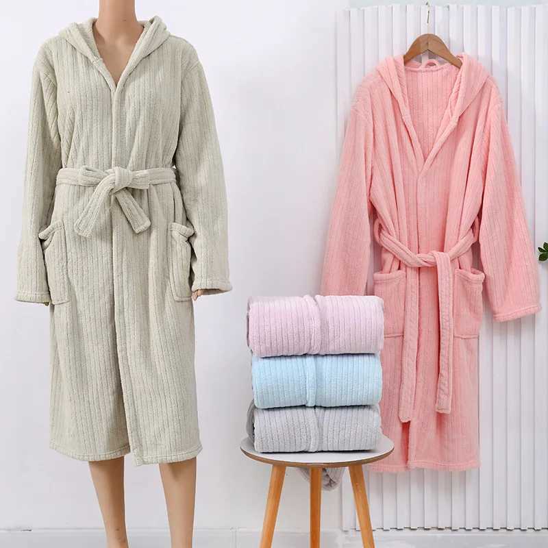 Thicken Coral Fleece Robe Lady Shower Bath Gown Onesize Pajamas Autumn and Winter Warm Homewear Kimono Loungewear Nightwear C251104