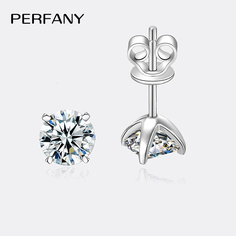 PERFANY 022CT Womens Earrings S925 Pure Silver Four Claw Laboratory Diamond Wedding Jewelry Party Gifts 250326