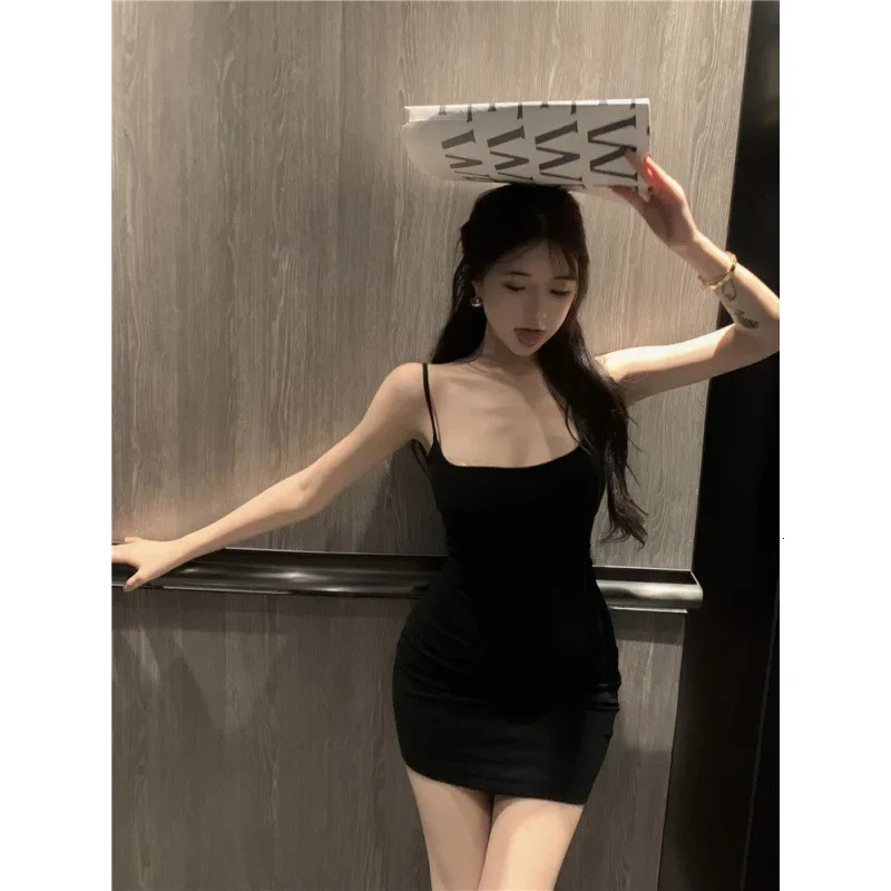 Sexy Summer Short Dress Womens Slimming Waist Pure Desire Sexy Bodycon Skirt Style Sleeveless Dresses for Women 250403