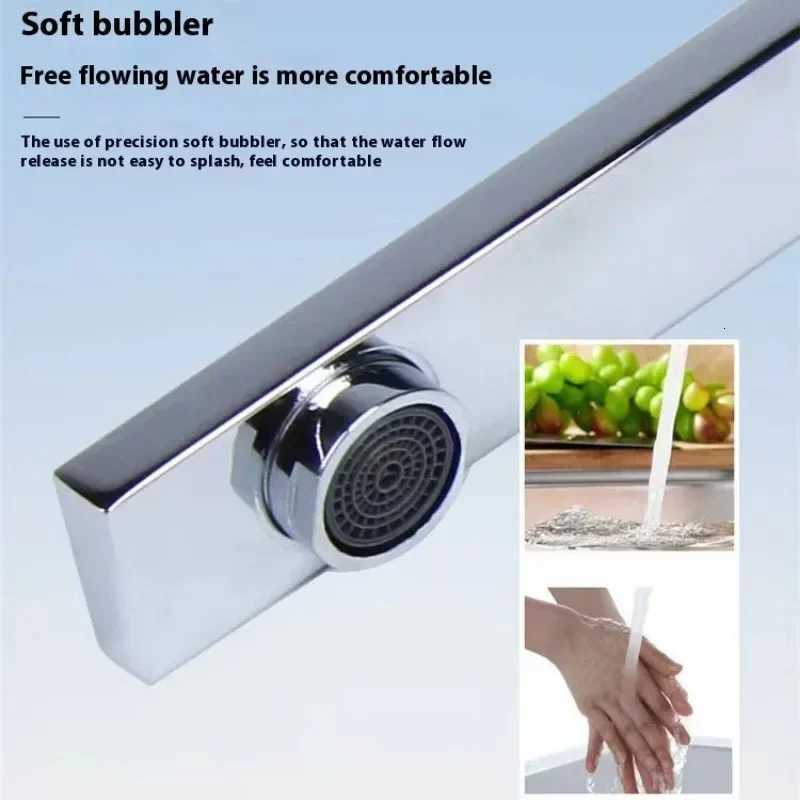 He Kitchen Basin Faucet With Sensor Splash Hot And Cold Square Universal Proof Sink Vegetable Accessory Water Cheap Tap Bath Y251104