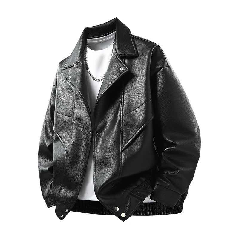 Outdoor Highquality Fashion Trend Autumn and Winter Imitation Leather Jacket Mens Outdoor Versatile Breathable Warm Top J251103