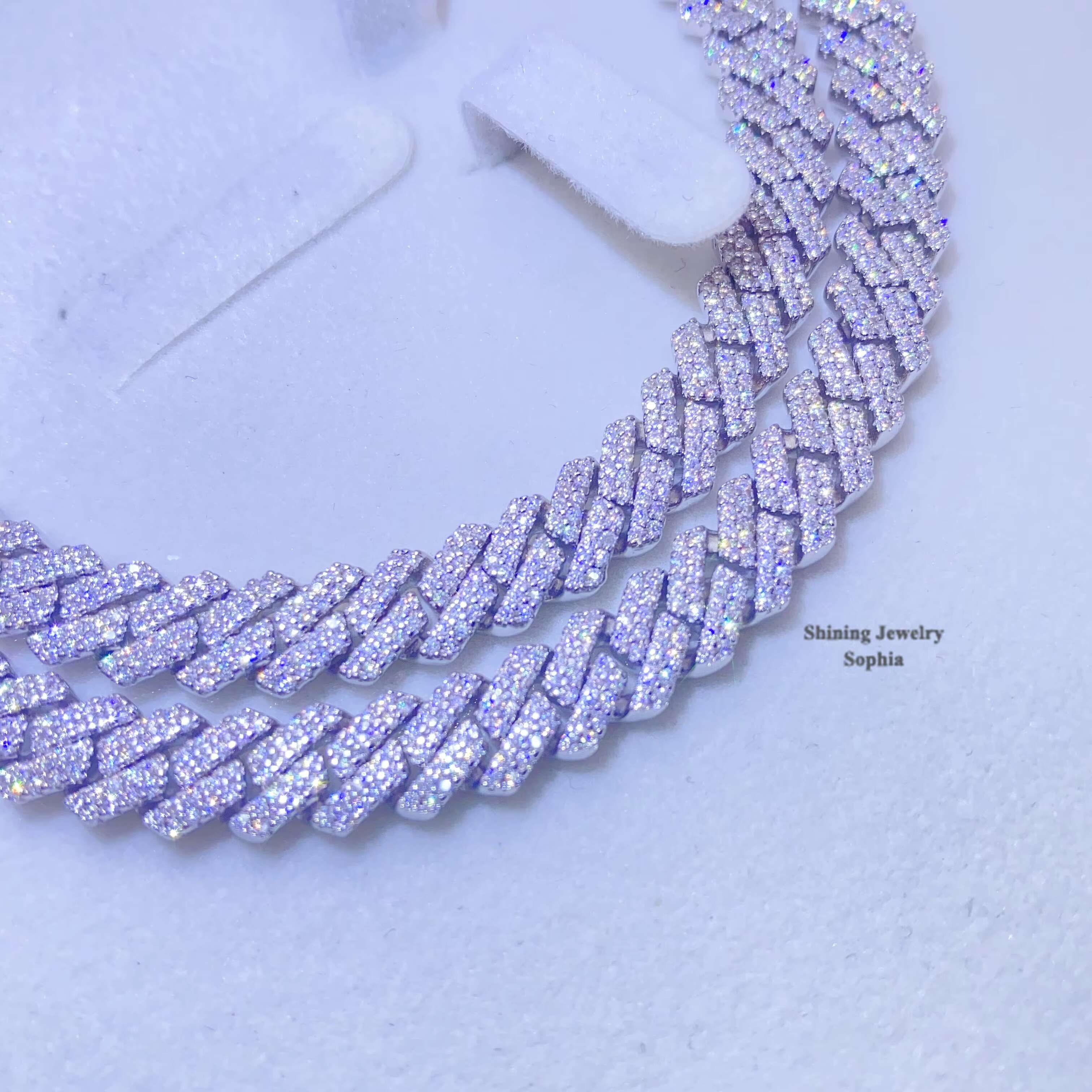 Hot Sell Drop Shipping Iced Out Cuban Link Vvs Diamond Hip Hop 8mm 10mm Moissanite Cuban Chain