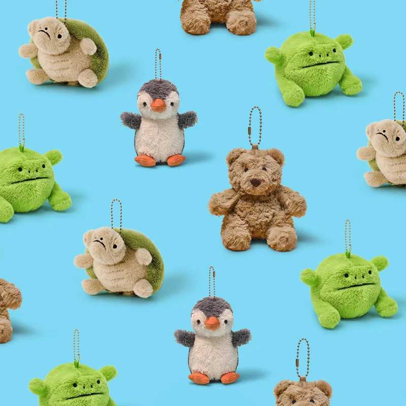 10cm Cute Animal Stuffed Plush Keychains Penguin Frog Bear Turtle Soft Toy Charms for Bags Decor Ideal Kids Women Birthday Gifts C251104