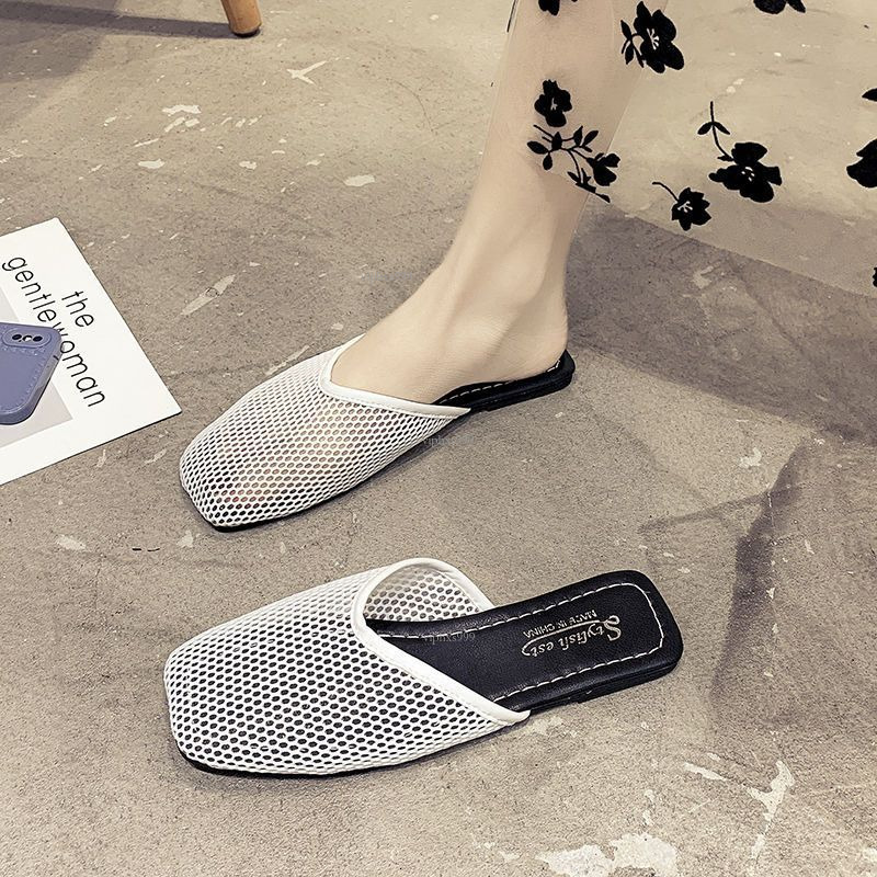 New Designer Sandals With Free Shipping Baotou Slippers Women In Summer Flat Bottomed Fashion Korean Version Simple Non Slip Lazy Cool Slippers Hollow