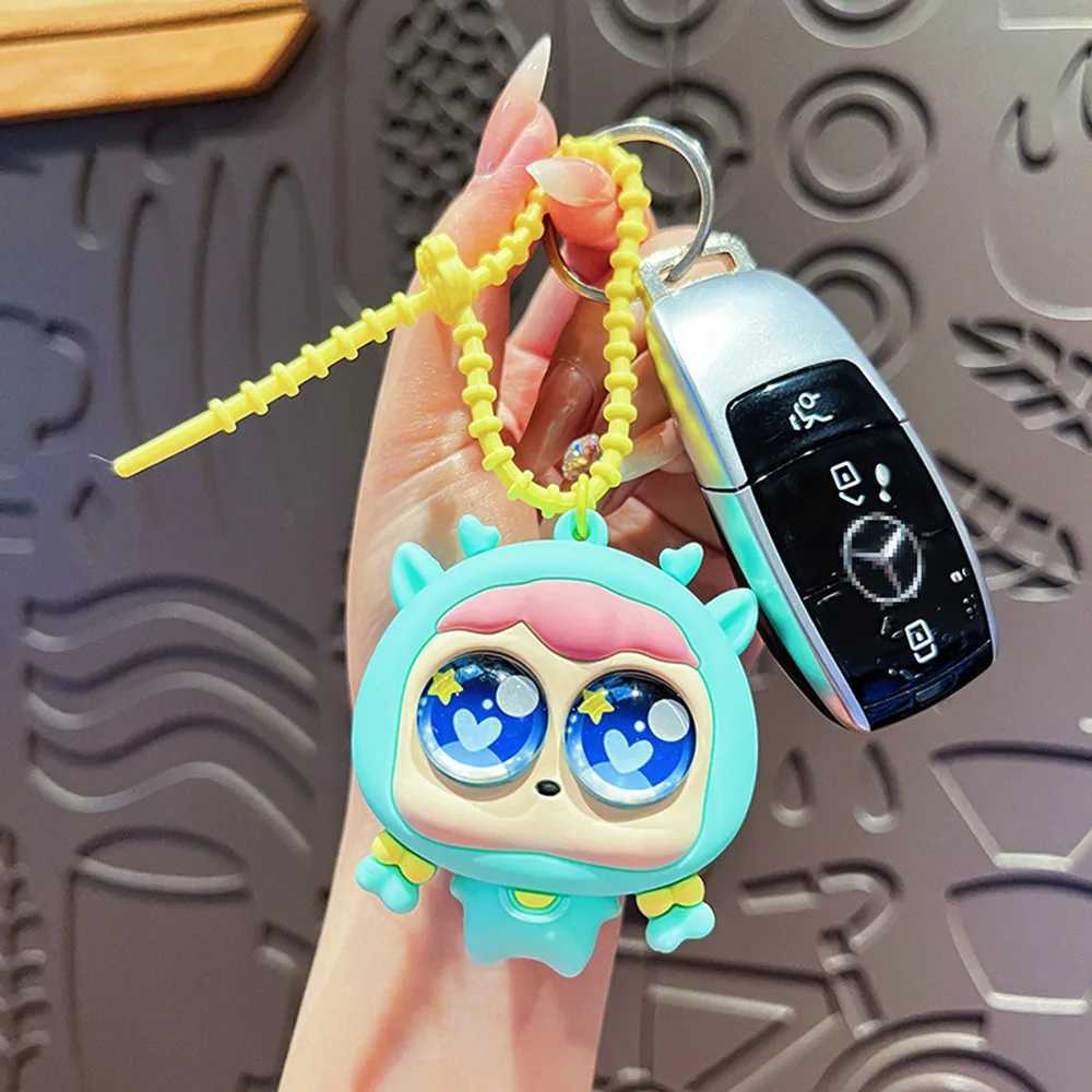 Ins Big Eyes Cute Girl Plush Doll Keychain Student Children Cute Pinch Rebound Bag Pendant C251104