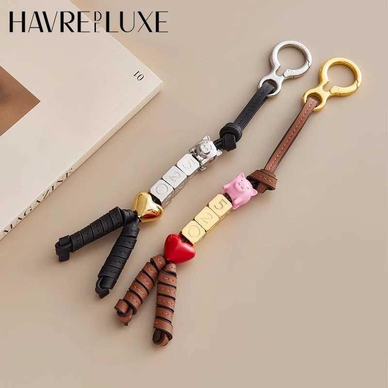 Robot Pig bead Leather bag charm for womens bag fashion decoration couple high-end keychain bag accessories C251104