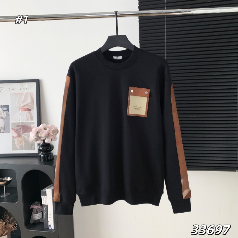 Unisex Crewneck Sweatshirt with Woven Tape & Leather Pocket, 420GSM Heavyweight Cotton Fleece, All-Over Needle Embroidery, Men's and Women's Casual Pullover