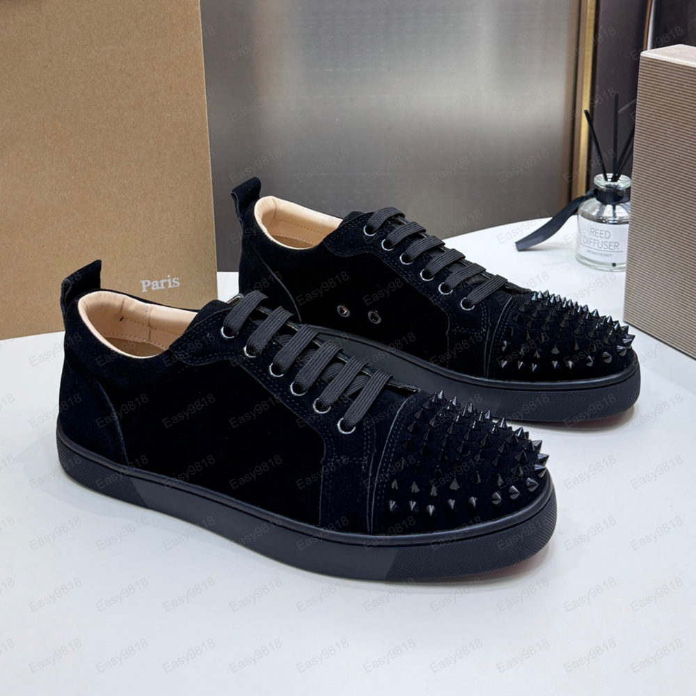 Mens sneakers designer trainers luxury dress shoe classic soles chaussure trendy glitter rivets leather suede spikes casual shoes