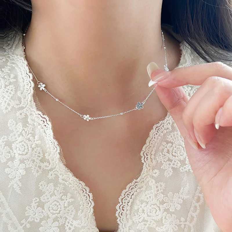 New 925 Sterling Silver Classic Multiple Flower Combinations Choker Necklace For Girl Neck Women Wedding Party Gift Fine JewelryXJ251104