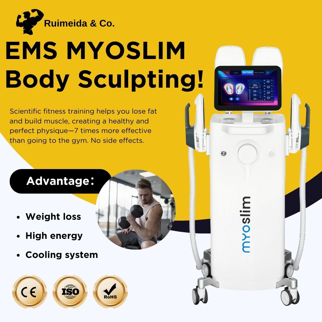 MYOSLIM Body Contouring and Sculpting Machine With RF and EMS 200HZ Power For Professional Spa Fat Reduction Muscle Building and Skin Tightening
