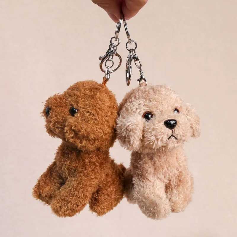 12CM Cartoon Teddy Plush Keychain Plushie Animal Dog Pendant Lovely Backpack Key Ring Kawaii Puppy Doll Car Decor Christmas Gift X251104