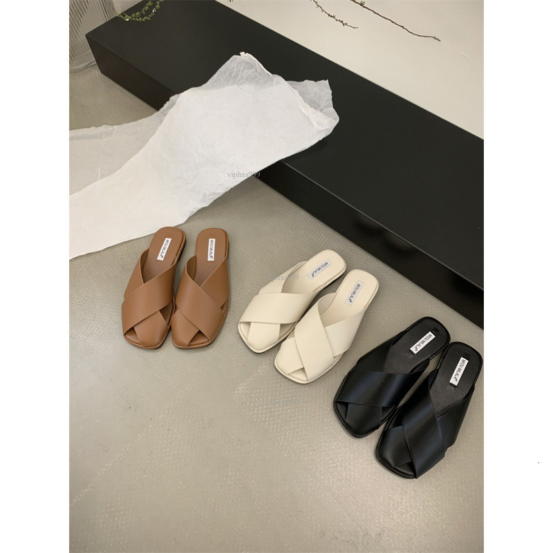 New Designer Sandals With Free Shipping Baotou Women's Outwear Fashion 2025 Flat Bottom Half Hollow Cool Slippers Summer Edition