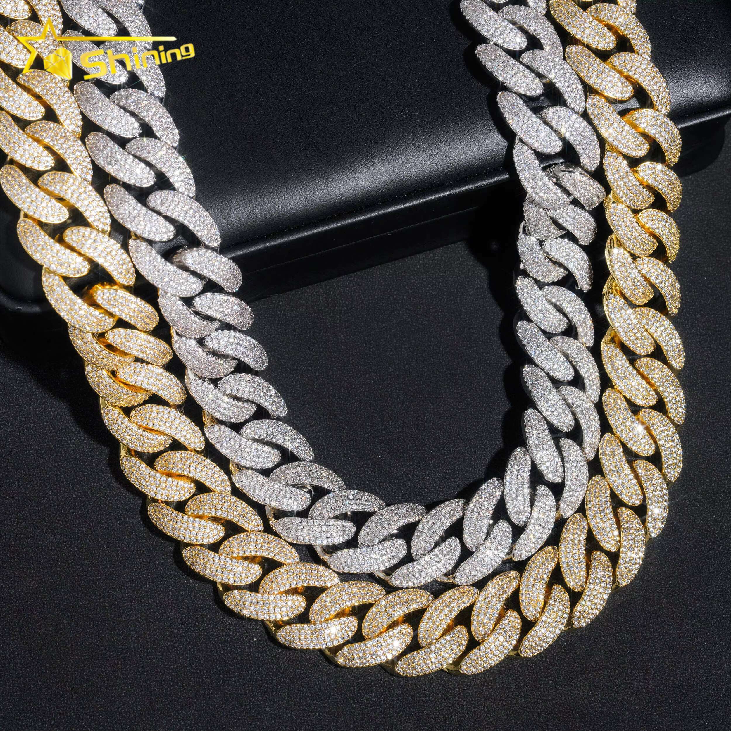 Luxury Hip Hop Men Fashion Link Chain Big Size 20MM Gold Plated Iced Out Brass CZ Diamond Cuban Link Chain