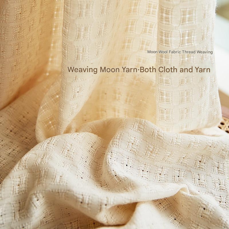 T0373 French Rose Story Rose Manor Curtain Yarn-dyed Jacquard Chenille Blackout Curtain with Pine Cone Pom Pom