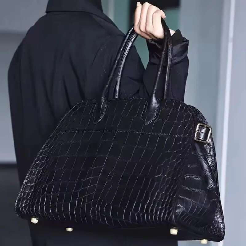 Genuine Leather Crocodile Print Handbags Purse Wings Tote Frosted Suede Dinner Wedding Alligator Pattern Large Capacity Bag