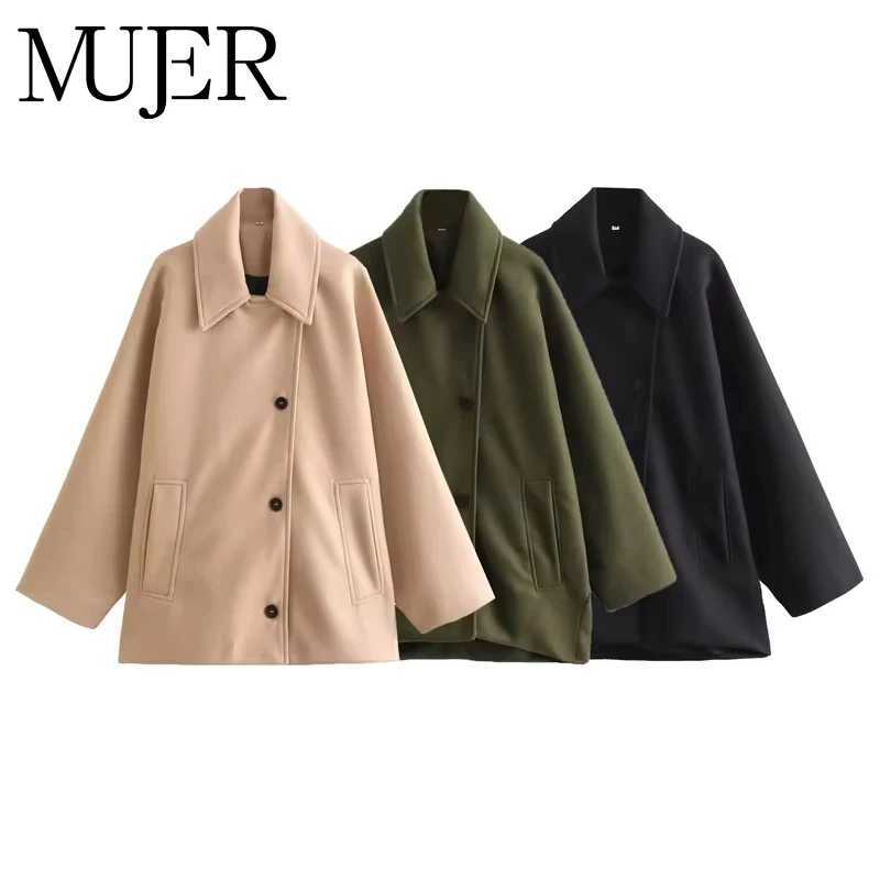 MUJER Oversize Long Jacket Women Long Sleeve Womens Trench Coat Autumn Bomber Jackets for Women Winter New in Coats and Jackets J251103