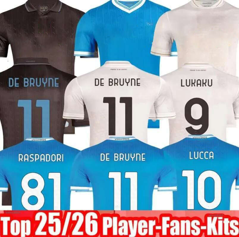 LUKAKU DE BRUYNE HOJLUND 25 26 soccer Maglia LANG LUCCA MARADONA Naples 2026 BEUKEMA NERES Football Shirts McTOMINAY Napoli jersey top kit men kids set
