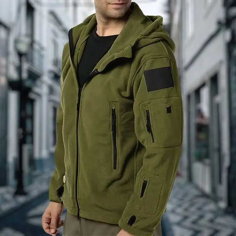 Mens Military Winter Autumn Tactical Fleece Jackets Warm Polar Outdoor Coat Cargo Casual Hiking Camping Trekking ClimbingT251104