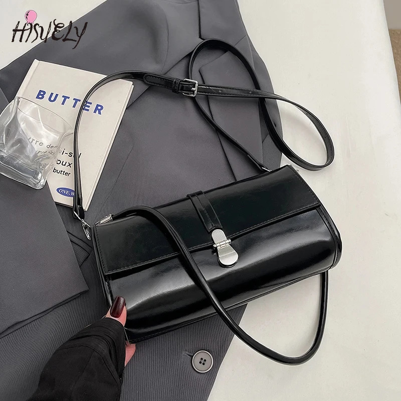 Mini solid color zipper PU leather shoulder bag for women Y2K casual cross body bag for women travel handbags and wallets 250402